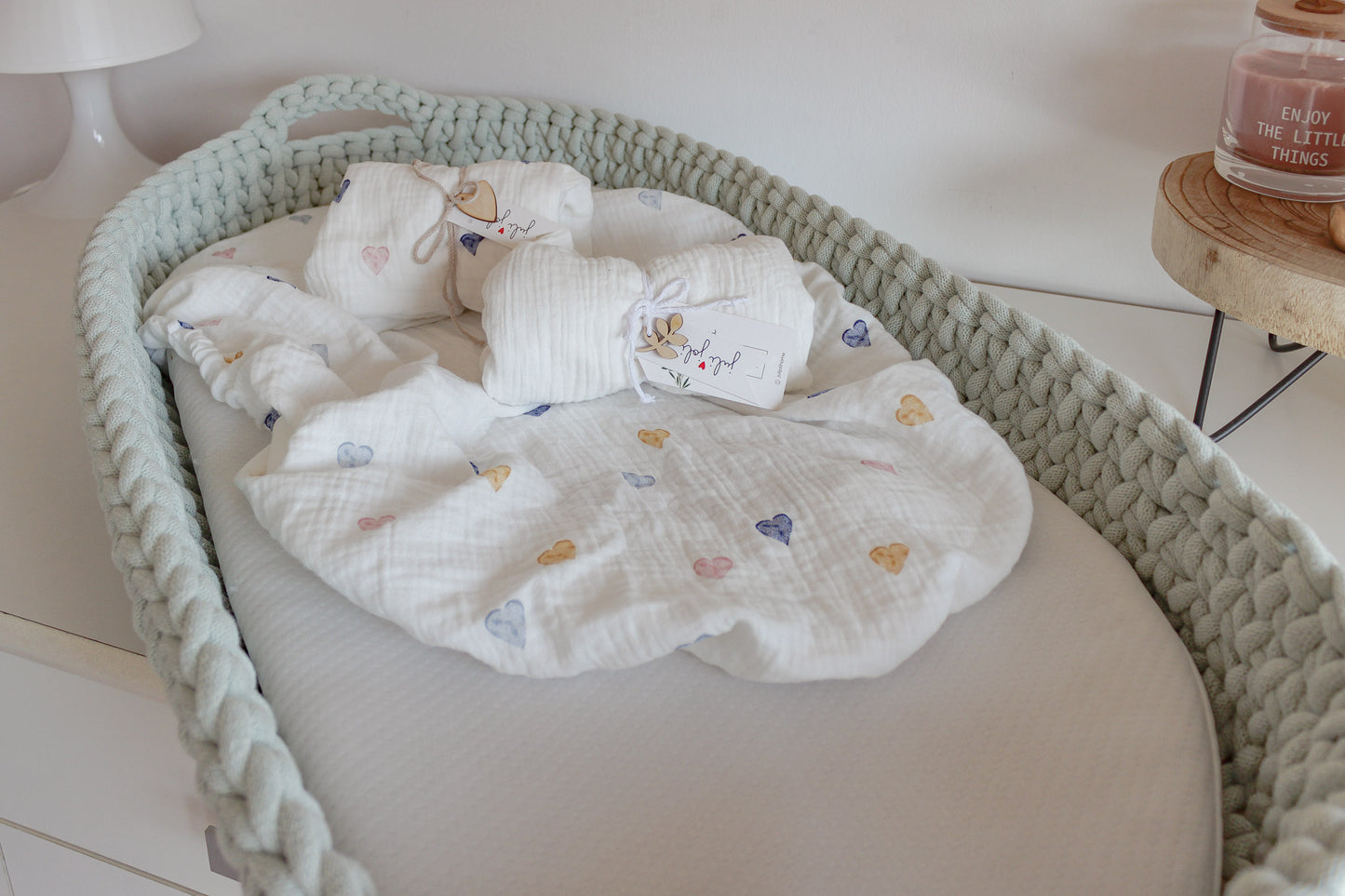 BABY CHANGING BASKET | Milky Green