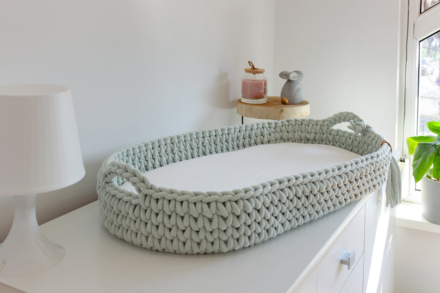 BABY CHANGING BASKET | Milky Green