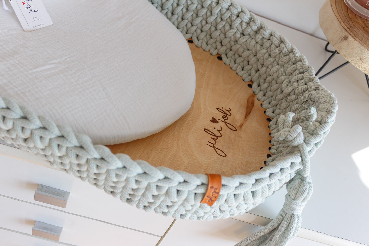 BABY CHANGING BASKET | Milky Green