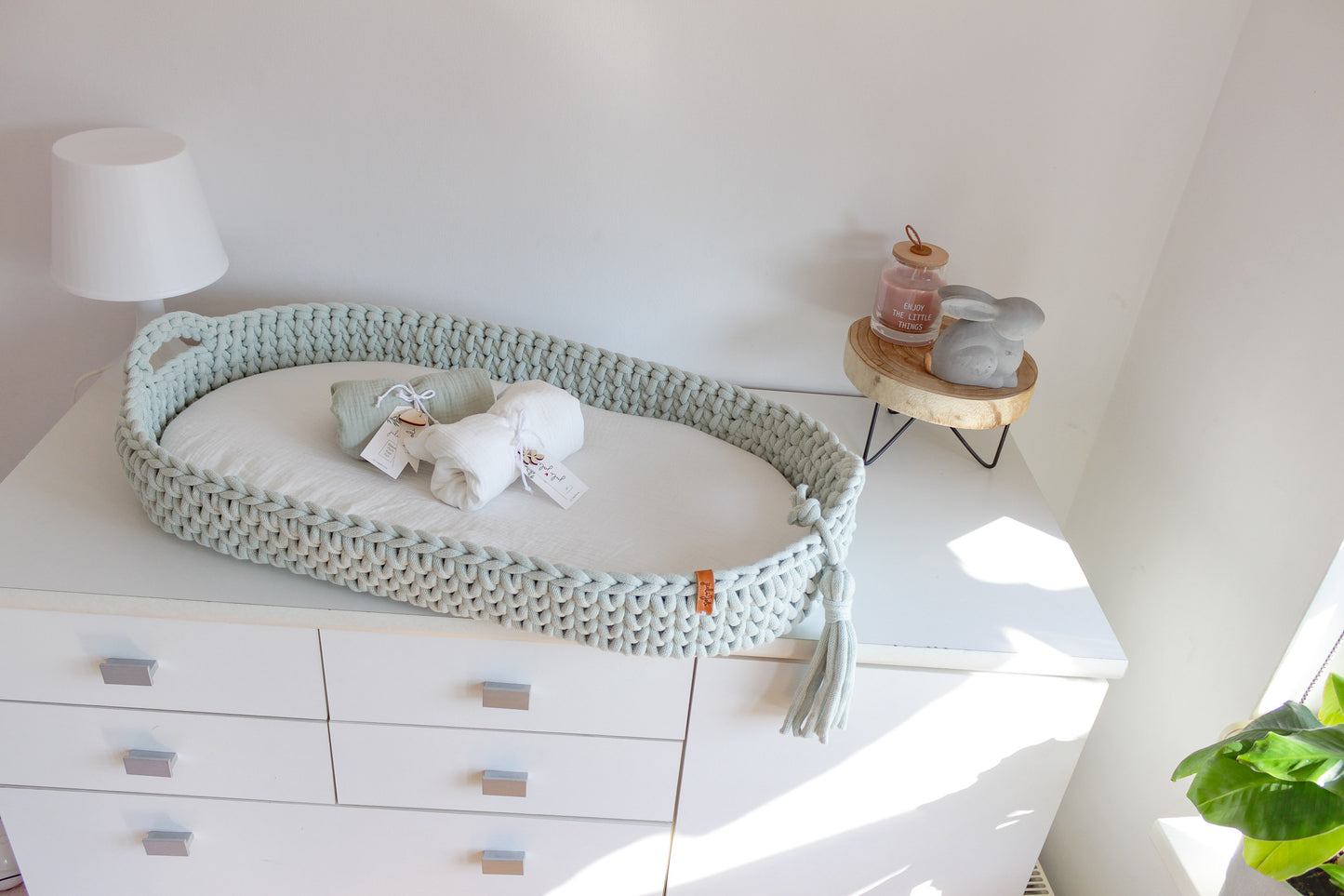 BABY CHANGING BASKET | Milky Green